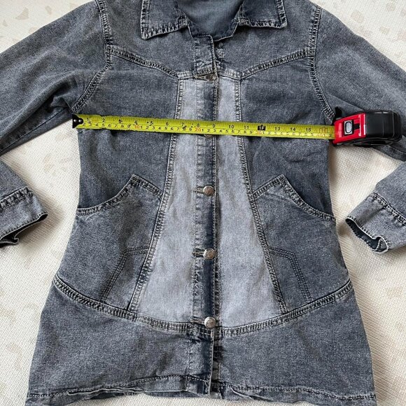 Y2K Vintage Denim Jacket (Size 36) Moto Boho style - Picture 2 of 7